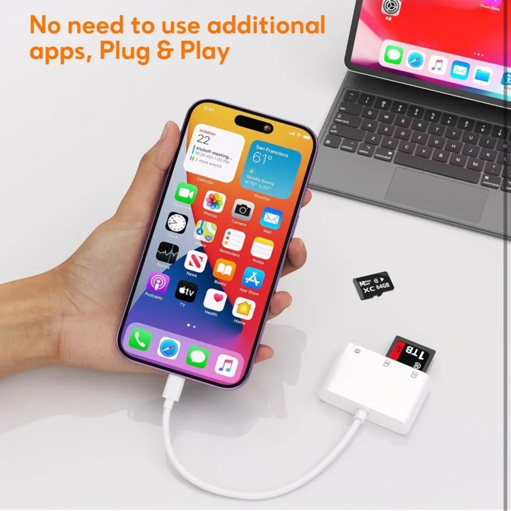 White USB Card Reader Hub
